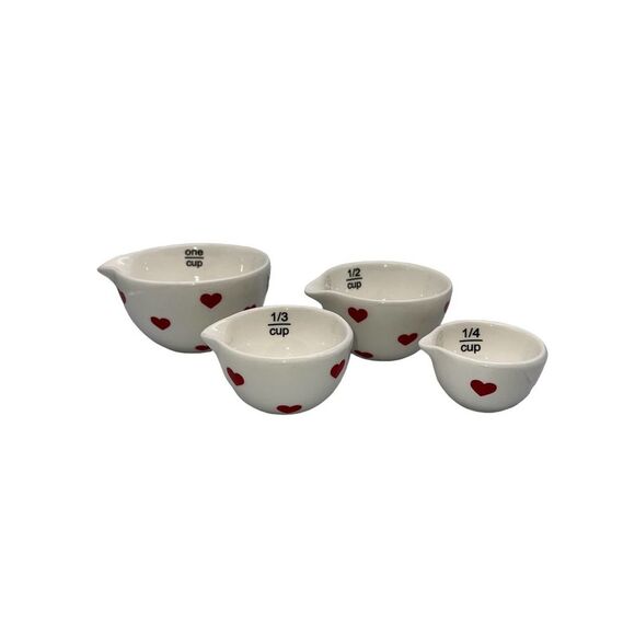 Terramoto Ceramic Heart Measuring Cups Set of 4 - Picture 2 of 3